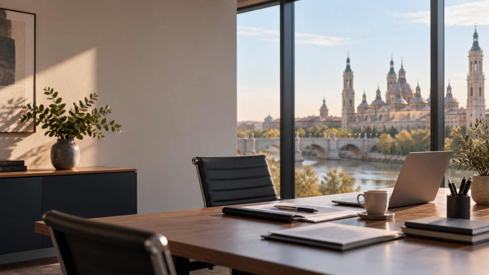 Oficina de asesoramiento con vistas a Zaragoza